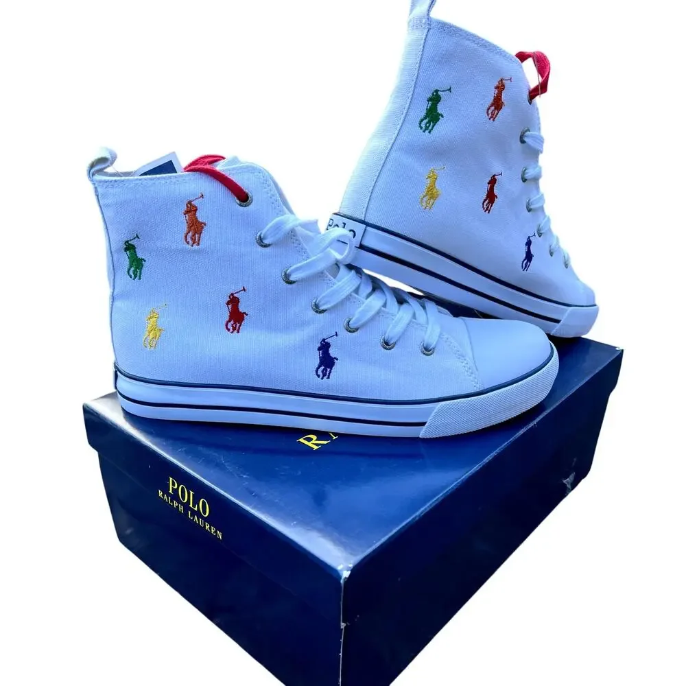 New! Polo Ralph Lauren high top sneakers unisex 6.5kids/6.5 mens/8.5 womens